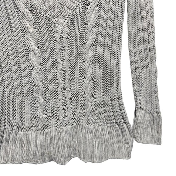 Banana Republic Silk Knit Thick Cable Fisherman Knitted Sweater - Picture 4 of 7